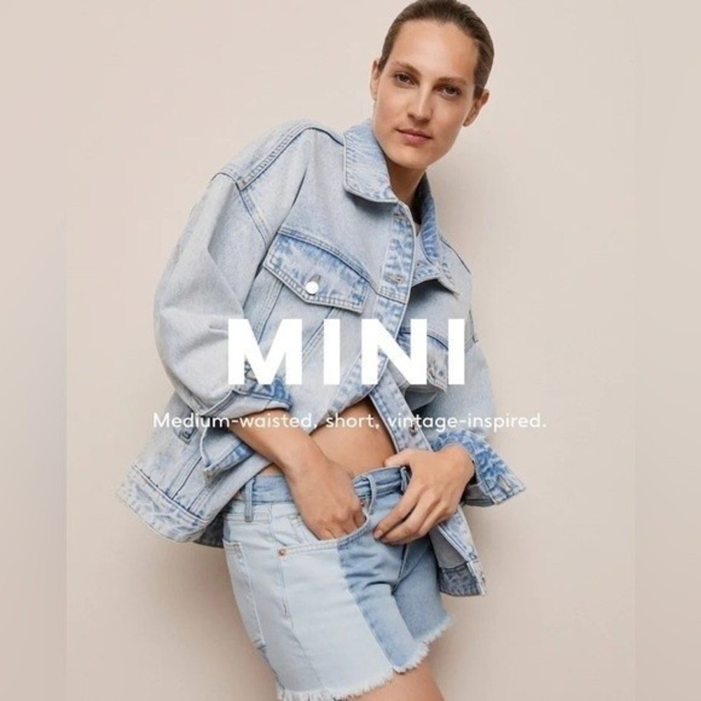 NWT MANGO Contrast Denim Shorts, US 28 EU 38 - Picture 4 of 6